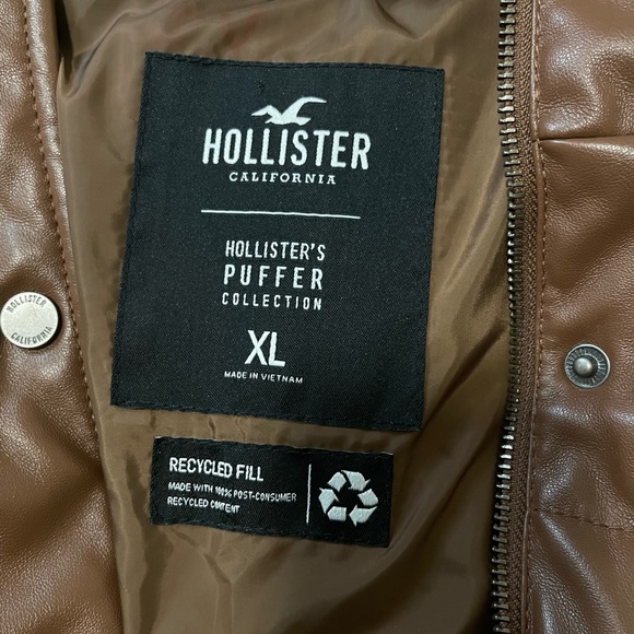 Hollister VEGAN LEATHER PUFFER JACKET, size US XL - Picture 3 of 8
